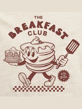 Life Is Good Women's Breakfast Club Pancakes Short Sleeve Crusher Tee - LARGE